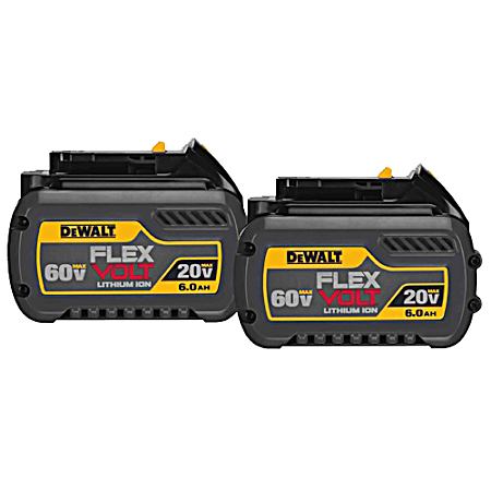 FLEXVOLT 20V/60V MAX 6.0 Ah Lithium-Ion Battery Pack - 2 pk