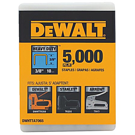 Heavy-Duty Narrow Crown Staples - 5000 Pk