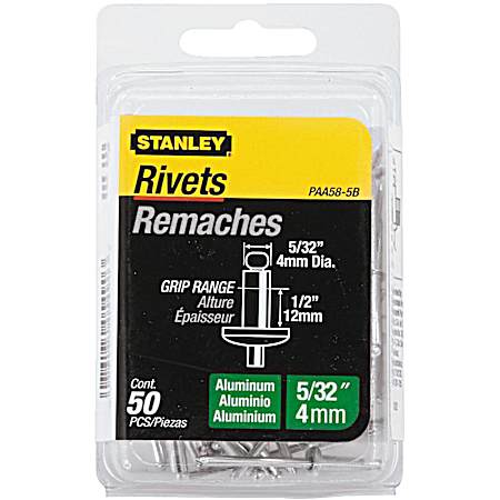 5/32 in Aluminum Rivets 50 Pk - PAA58-5B