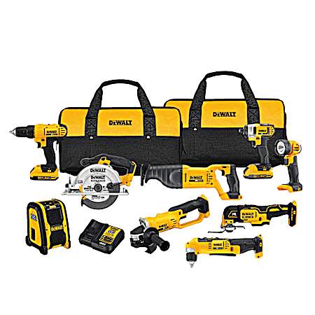 20V MAX Cordless Lithium-Ion 9-Tool Combo Kit W/ Batteries