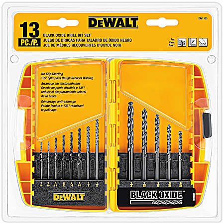13-Piece Black Oxide Drill Bit Set