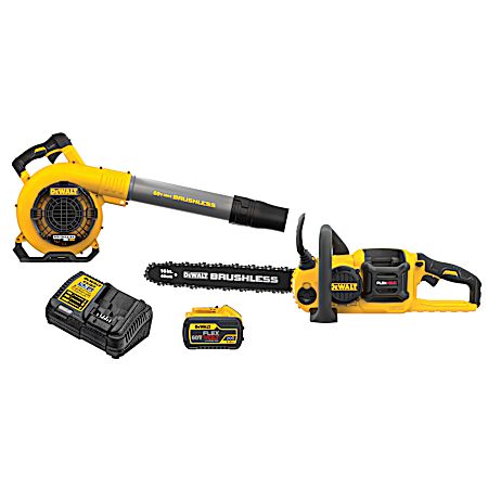 FLEXVOLT 60V Max Brushless Chainsaw & Handheld Blower Combo Kit