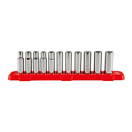 1/2 in Drive Metric 12-Point Deep Socket Set - 11 Pc