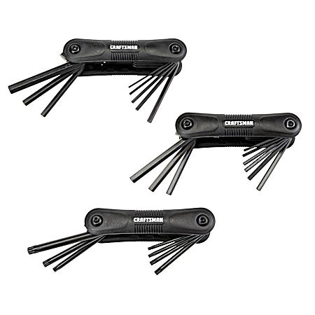 25-Key Folding Hex Key Set - 3 Pk