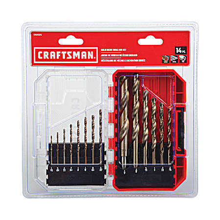 Gold Oxide Drill Bit Set - 14 Pc