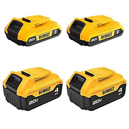 DEWALT 20V Lithium-Ion Battery Pack - 4 pk