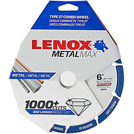 6 x 7/8 in Type 27 Diamond Combo Cut & Grinding Wheel