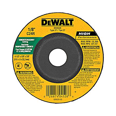 4-1/2 x 1/8 in Type 27 Masonry Cutting Wheel
