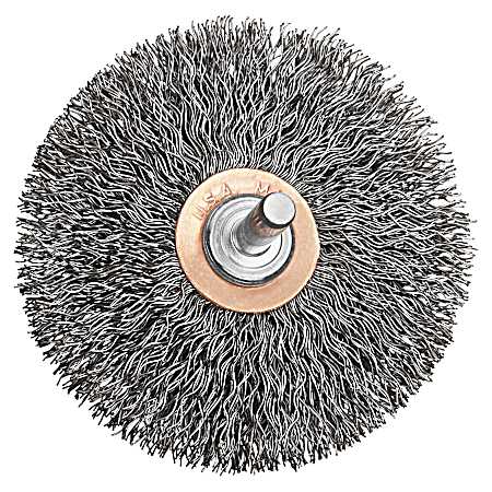 3 x 1/4 in HP .014 Carbon Crimped Wire Wheel w/ 1/4 in Stem