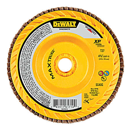 4-1/2 x 5/8 in-11 T27 XP Ceramic MAXTRIM Trimmable Flap Disc