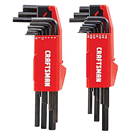 SAE & Metric L to T Hex Key Set - 20 Pc