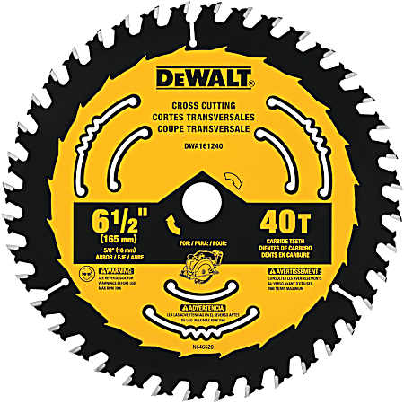 6-1/2 in 40T Cross Cutting Circular Saw Blade