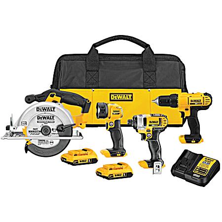 20V MAX Cordless Lithium-Ion 4-Tool Combo Kit W/ Batteries