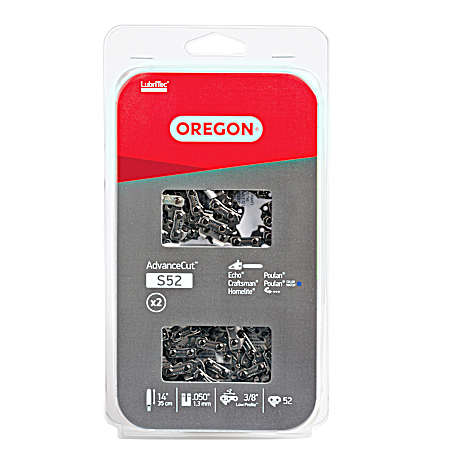 14 In. S52 Saw Chains - 2 Pk.