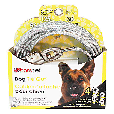 X-Large Dog Silver Tie-Out Cable