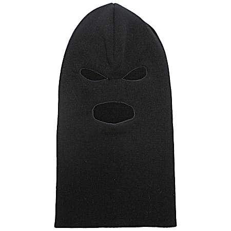 Adult Black 3-Hole Fine Gauge Knit Mask