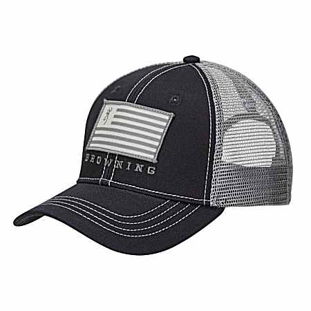 Men's Patriot Patch Grey Mesh Back 6-Panel Cap