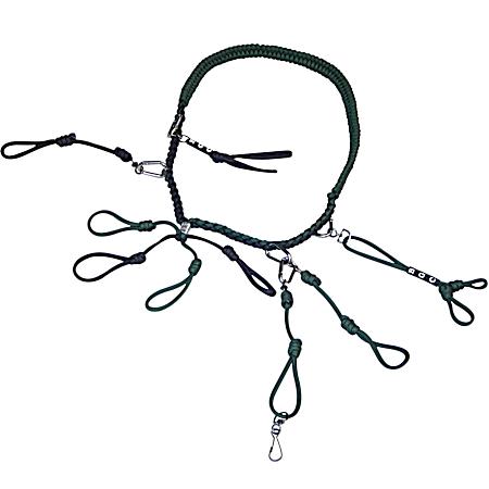 Camo Green Tight Braid Waterfowl Call Lanyard w/ Carabiner Clips