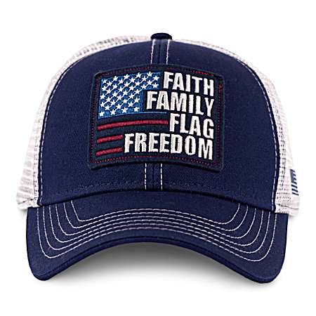 Men's Navy/White Fundamentals Patch 6-Panel Cotton/Mesh Cap
