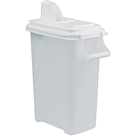 16 qt Clear Base & White Lid Pet Food Container