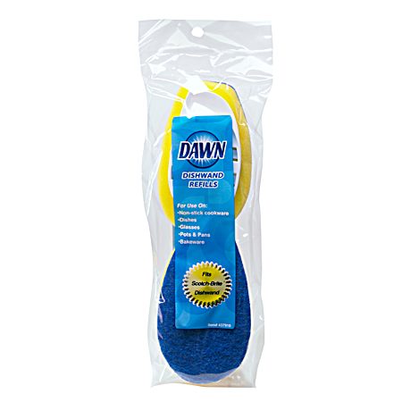 Blue & Yellow Fillable Scrubber Dishwand Refills - 2 pk
