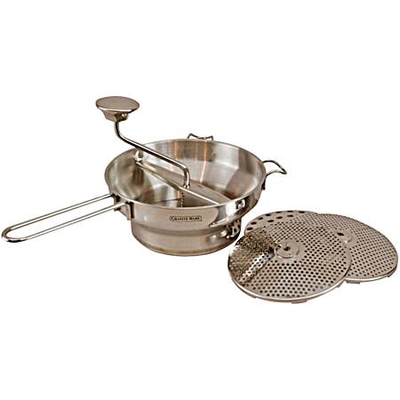 2 qt Deluxe Stainless Steel Food Mill - 3 Pc