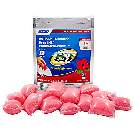 TST Hibiscus Breeze RV Toilet Treatment Drop-Ins - 15 Ct