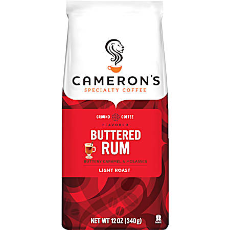 Flavored 12 oz Buttered Rum Light Roast Ground Coffee