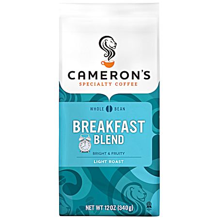Premium 12 oz Breakfast Blend Light Roast Whole Bean Coffee