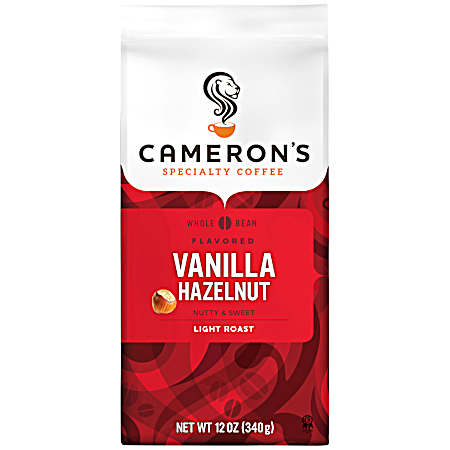 Flavored 12 oz Vanilla Hazelnut Light Roast Whole Bean Coffee