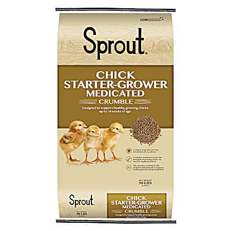 Chick Starter-Grower Medicated Poultry Feed- 50 lb
