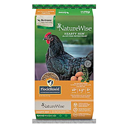 40 lbs NatureWise Hearty Hen 18% Soy-Free Protein Layer Pellet Poultry Feed