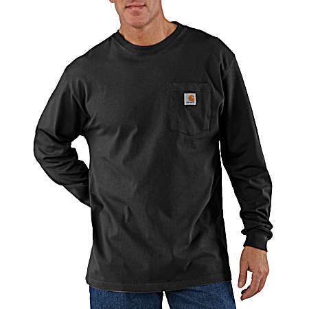 Men's Heather Grey Long Sleeve Pocket Shirt