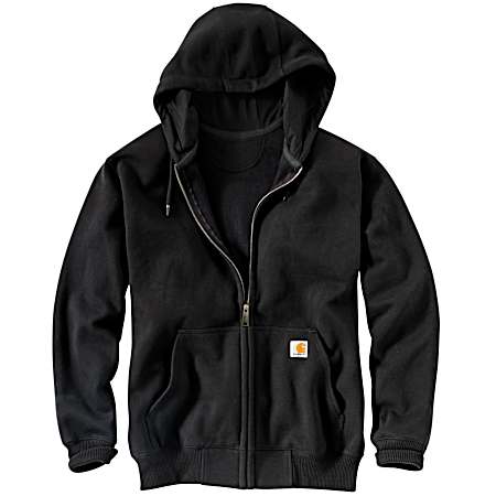 Men's Black Paxton Heavyweight Hooded Full Zip Sweatshirt
