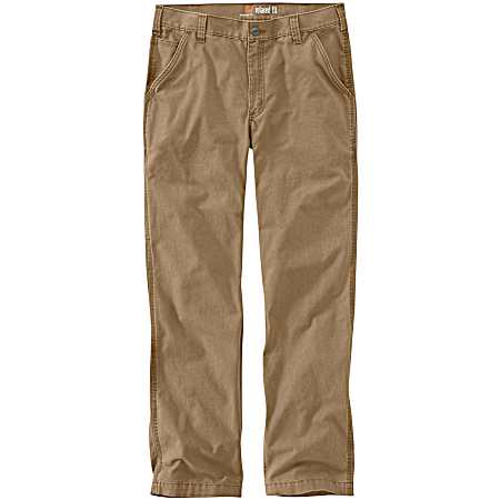 Men's Rigby Rugged Flex Dark Khaki Relaxed Fit Straight Leg Dungaree Pants