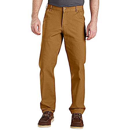 Men's Rugged Flex Brown Relaxed Fit Duck Dungaree Pants
