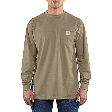 Men's Force Khaki Long Sleeve Pocket Shirt