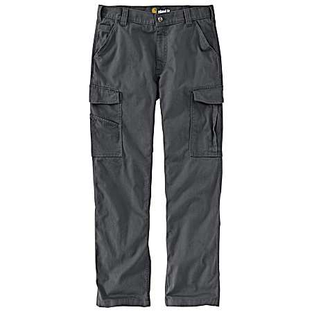 Men's Rigby Rugged Flex Dark Khaki Relaxed Fit Straight Leg Canvas Cargo Pants