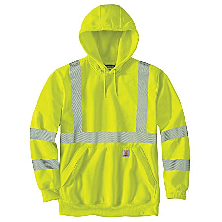 Men's Brite Lime Hi-Vis Loose Fit Midweight Pullover Hoodie