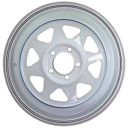 12 x 4 White 8-Spoke Trailer Wheel