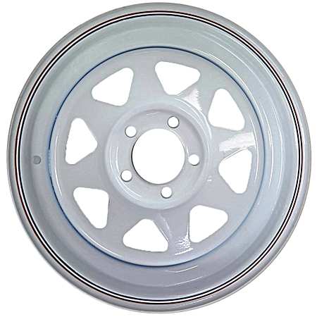 12 x 4 White 8-Spoke Trailer Wheel