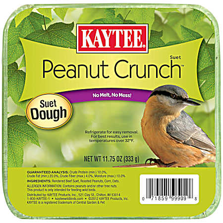 Peanut Crunch Suet Dough Wild Bird Food, 11.75 oz