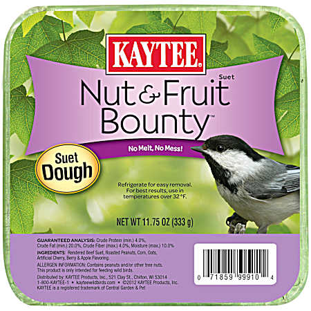 Nut & Fruit Bounty Suet Dough Wild Bird Food, 11.75 oz