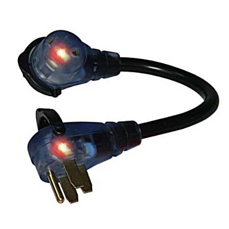50A-125V Male to 30A-125V Female Outdoor Rated RV Adapter