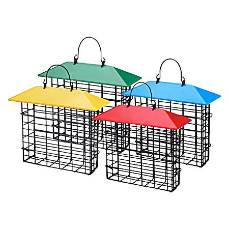 Single Suet Feeder w/ Weather Guard Wild Bird Feeder - Assorted