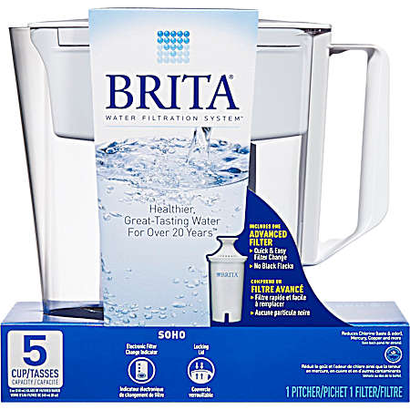 5-cup White SOHO Water Filtration Pitcher