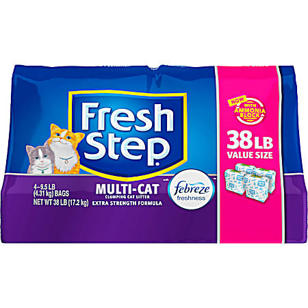 Multi-Cat Scented Extra Strength Formula Clumping Cat Litter - 4 Pk