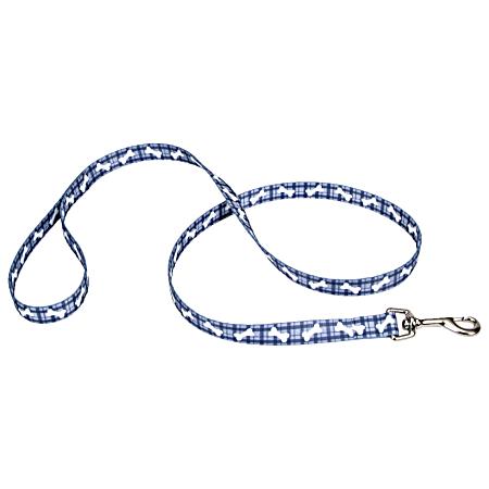 Blue Plain Bones Dog Leash