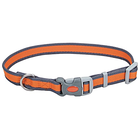 Pet Attire Orange & Grey Adjustable Dog Collar
