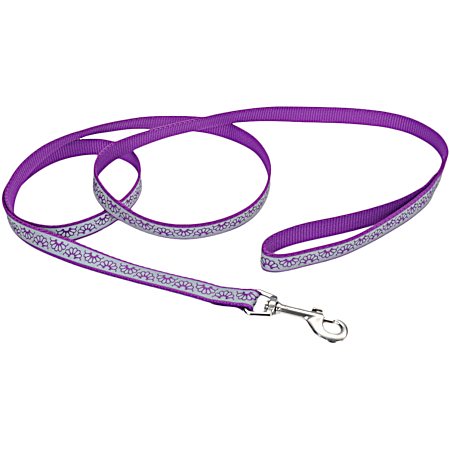 Purple Daisy Reflective Dog Leash